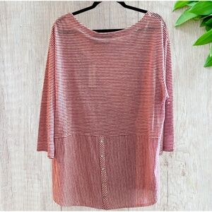 Striped Red and White Top by Adrienne Vittadini NWT IX